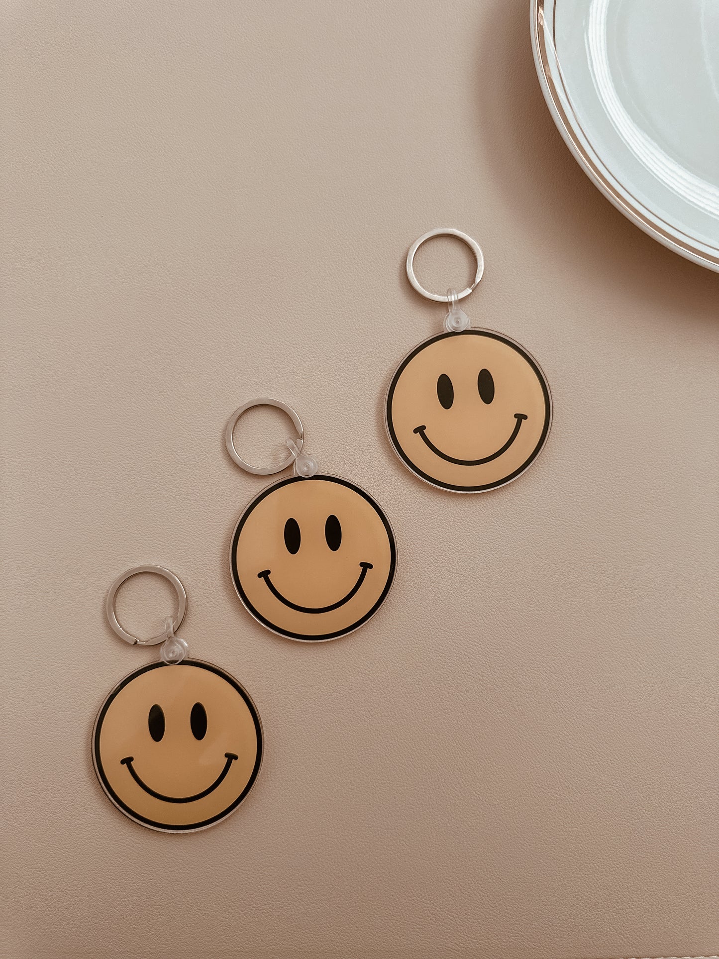 Happy Face Acrylic Keychain